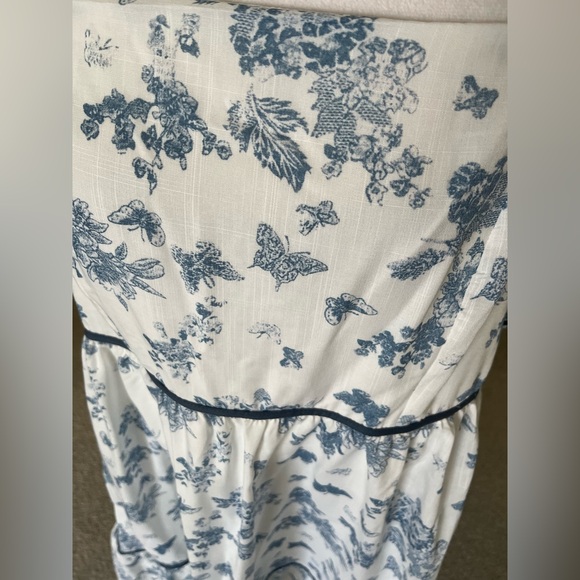 NWT Polagram White with Blue Butterflies and Flowers Mini Dress Size 2X and 3X - Picture 3 of 9